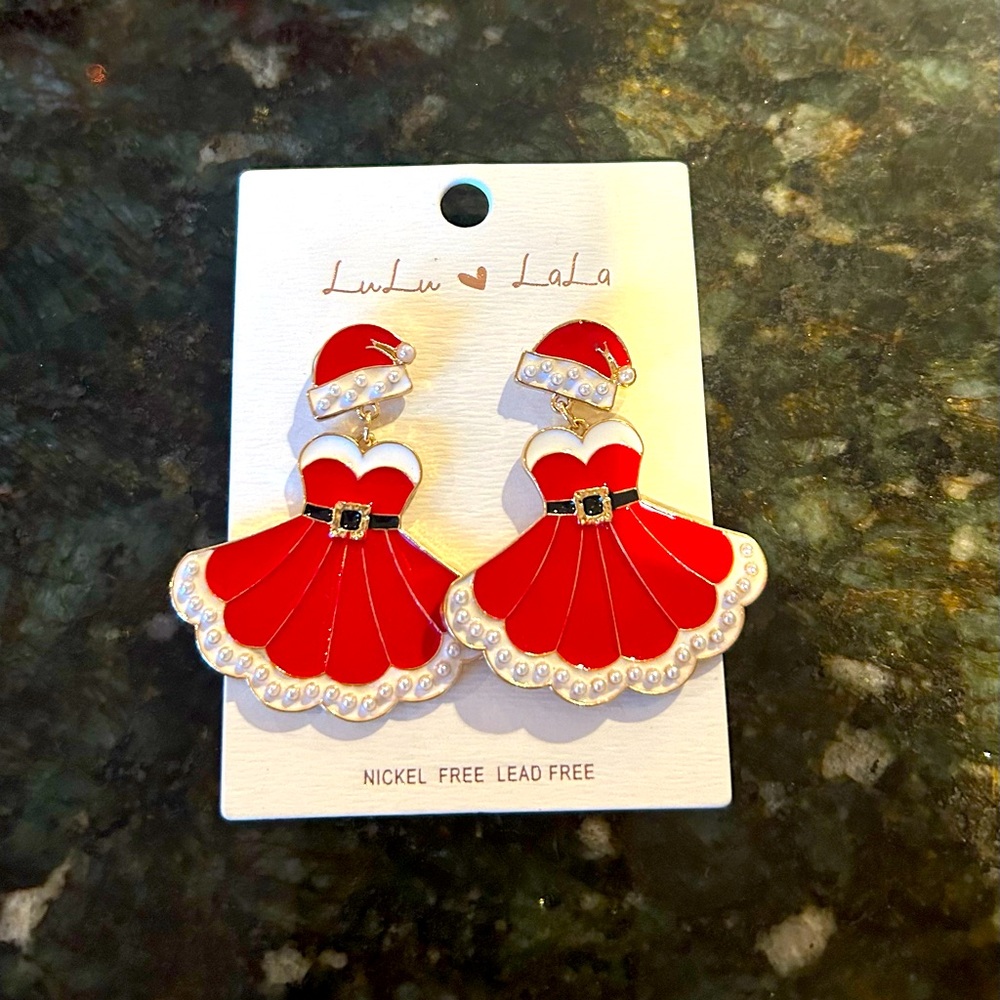 Santa Baby Mrs Claus Christmas Earrings